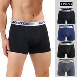 4pcs Cotton Boxer Shorts Soft Men's Panties BONITOS Letter Waistband Men Underpants Boxer Briefs Sexy Underwear for Man Boxers