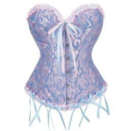Women Corset Top Jacquard Overbust Bustier Victorian Sexy Lace up Floral Lingerie Korset Vintage Gothic Basques Costume