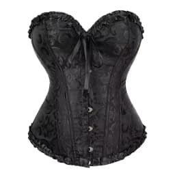 Women Corset Top Jacquard Overbust Bustier Victorian Sexy Lace up Floral Lingerie Korset Vintage Gothic Basques Costume