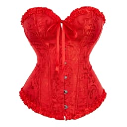 Women Corset Top Jacquard Overbust Bustier Victorian Sexy Lace up Floral Lingerie Korset Vintage Gothic Basques Costume