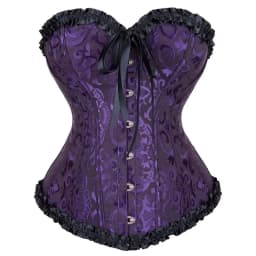 Women Corset Top Jacquard Overbust Bustier Victorian Sexy Lace up Floral Lingerie Korset Vintage Gothic Basques Costume