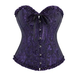 Women Corset Top Jacquard Overbust Bustier Victorian Sexy Lace up Floral Lingerie Korset Vintage Gothic Basques Costume