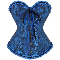Women Corset Top Jacquard Overbust Bustier Victorian Sexy Lace up Floral Lingerie Korset Vintage Gothic Basques Costume