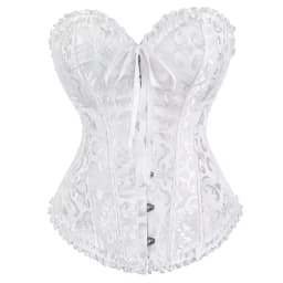 Women Corset Top Jacquard Overbust Bustier Victorian Sexy Lace up Floral Lingerie Korset Vintage Gothic Basques Costume