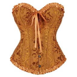 Women Corset Top Jacquard Overbust Bustier Victorian Sexy Lace up Floral Lingerie Korset Vintage Gothic Basques Costume