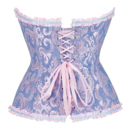 Women Corset Top Jacquard Overbust Bustier Victorian Sexy Lace up Floral Lingerie Korset Vintage Gothic Basques Costume