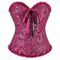 Women Corset Top Jacquard Overbust Bustier Victorian Sexy Lace up Floral Lingerie Korset Vintage Gothic Basques Costume