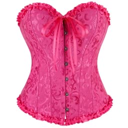 Women Corset Top Jacquard Overbust Bustier Victorian Sexy Lace up Floral Lingerie Korset Vintage Gothic Basques Costume