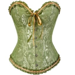 Women Corset Top Jacquard Overbust Bustier Victorian Sexy Lace up Floral Lingerie Korset Vintage Gothic Basques Costume