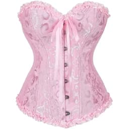 Women Corset Top Jacquard Overbust Bustier Victorian Sexy Lace up Floral Lingerie Korset Vintage Gothic Basques Costume
