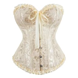 Women Corset Top Jacquard Overbust Bustier Victorian Sexy Lace up Floral Lingerie Korset Vintage Gothic Basques Costume