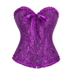 Women Corset Top Jacquard Overbust Bustier Victorian Sexy Lace up Floral Lingerie Korset Vintage Gothic Basques Costume