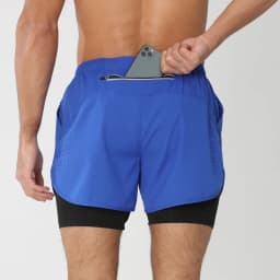 New men's running double-layer shorts quick-drying fitness 2-in-1 shorts men's sports workout training bodybuilding shorts male