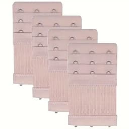 4 Pieces 3-Hook Bra Strap Extender; Comfortable and Adjustable Bra Strap Clip; Lingerie Accessory for Women