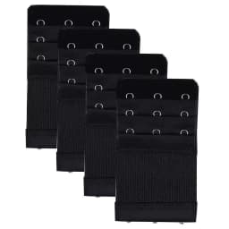 4 Pieces 3-Hook Bra Strap Extender; Comfortable and Adjustable Bra Strap Clip; Lingerie Accessory for Women
