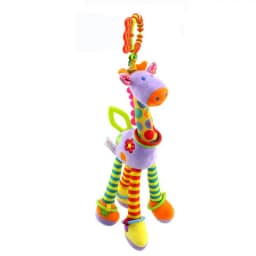 Soft Giraffe Zebra Animal Handbells Rattles Plush Infant Baby Development Handle Toys WIth Teether Baby Toy For Newborn Gifts