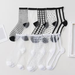 Summer Lace Mesh Transparent Women Socks Ultra-thin Breathable Women Girls Short Socks Harajuku Vintage Streetwear Crew Socks