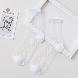 Summer Lace Mesh Transparent Women Socks Ultra-thin Breathable Women Girls Short Socks Harajuku Vintage Streetwear Crew Socks