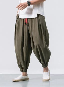 New Oversized Men Harem Pants Loose Chinese Style Cotton and Linen Sweatpants Joggers High Quality Casual Trousers Men