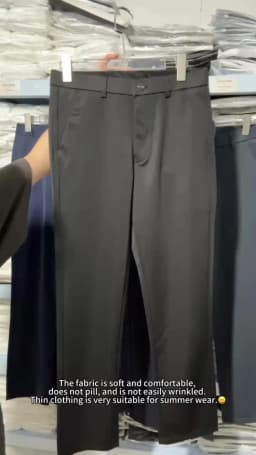 29-42 Men's Summer Thin Fashion Business Casual Suit Pants Long Pants Men's Elastic Straight Sleeve Formal Pants Plus Size 28-40