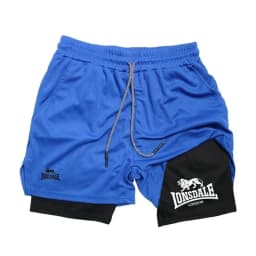 Print 2in1 Running Shorts for Men Gym Workout Compression Shorts with Phone Pocket Towel Loop Summer Sport Athletic Activewear