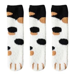 3 Pairs Womens Cats Paw Stripe 3D Socks Thick Girls Cartoon Animal Fingers Sock Hosiery Toe Zebra/Tiger/Cat Foot Sox