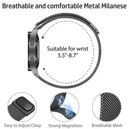 20mm 22mm Milanese Strap For Garmin Forerunner 165 55 645 265 965 255/Active 5/Vivomove Trend/Venu 3/2 Metal Bracelet Wristband