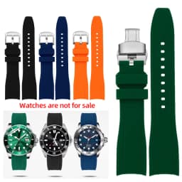 20mm 22mm Curved End Rubber Watchband For Casio Swordfish Duro MDV106-1A MDV-106/107-1A Bracele Waterproof Silicone Sport Strap