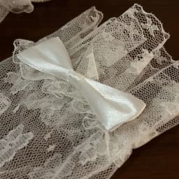 Bridal Dress Gloves Vintage Lace White Mesh Bow Knot Pearl Wedding Dress License Photo Gloves