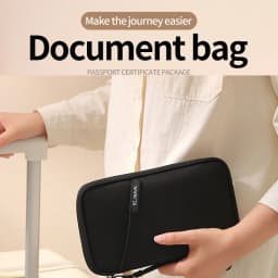 Family RFID Blocking Passport Holder Wallet Storage Bag- Travel Document Organizer with Credit Card Case Essential Travel Bag
