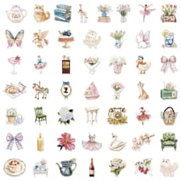 50PCS Watercolor Garden PET Creative Speaker Phone Case Notebook Skateboard Motorcycle Stickers