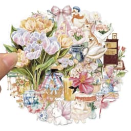 50PCS Watercolor Garden PET Creative Speaker Phone Case Notebook Skateboard Motorcycle Stickers