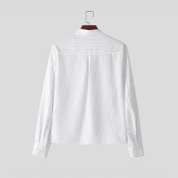 New British Retro Men Striped Shirts Trendy Loose Lapel Long Sleeve Cardigan Tops Autumn Leisure High Quality Basic Blouse S-2XL