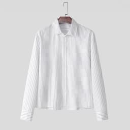 New British Retro Men Striped Shirts Trendy Loose Lapel Long Sleeve Cardigan Tops Autumn Leisure High Quality Basic Blouse S-2XL