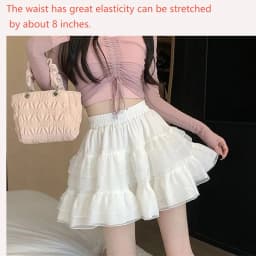 New In Clothes Sweet Korean Casual Summer Trend White Lace Cake Mini Skirt Ballet Syle High Waisted Mesh Canopy Short Dress