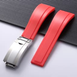 20mm Rubber Watch Strap for Rolex for Water Ghost Black Green Wrist Band Fold Buckle Bracelet Men Sport Soft Silicone Watchband
