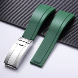 20mm Rubber Watch Strap for Rolex for Water Ghost Black Green Wrist Band Fold Buckle Bracelet Men Sport Soft Silicone Watchband
