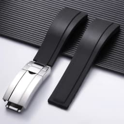 20mm Rubber Watch Strap for Rolex for Water Ghost Black Green Wrist Band Fold Buckle Bracelet Men Sport Soft Silicone Watchband