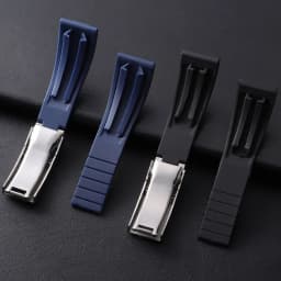 20mm Rubber Watch Strap for Rolex for Water Ghost Black Green Wrist Band Fold Buckle Bracelet Men Sport Soft Silicone Watchband