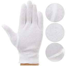 6/12Pairs White Cotton Gloves for Women Men Full Finger Anti Slip Hand Protection Gloves Waiters Drivers Jewelry Workers Glove