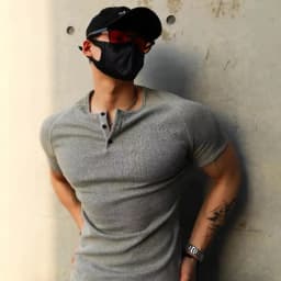 Men's Summer Short Sleeve Henley Neck T-shirt Solid Color Male Tops Slim Fit Button Neck High Quality Cozy Tshirt Streetwear