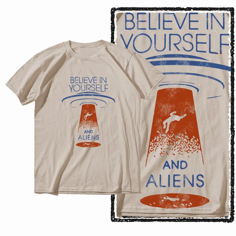 G44 Beige Cotton Men's Cool Space Graphic T-shirt |  Streetwear Big Size O-neck men's Tee Tshirt