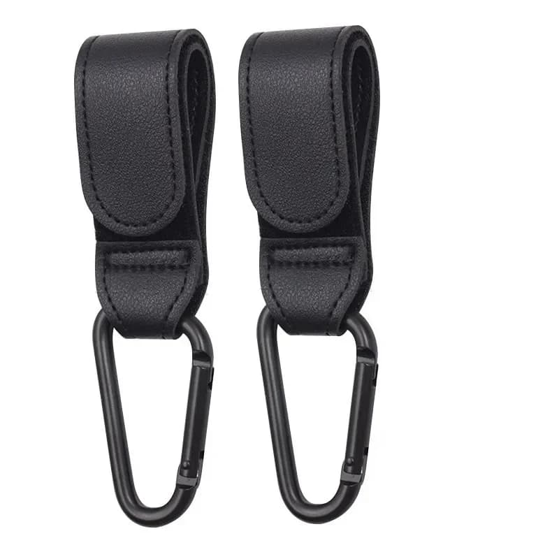 Wholesale 2pcs PU Leather Baby Stroller Hook for Pram Rotate 360 Degree Rotatable Cart Organizer Pram Hook Stroller Accessories