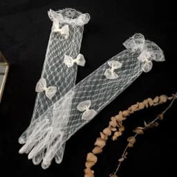 6 Styles Fashion Lace Gloves with Butterfly Flowers White Bridal Wedding Dress Gloves for Birthday Party Photography