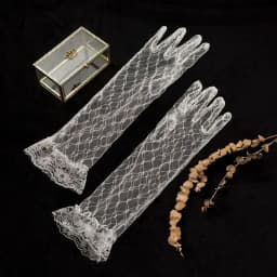6 Styles Fashion Lace Gloves with Butterfly Flowers White Bridal Wedding Dress Gloves for Birthday Party Photography