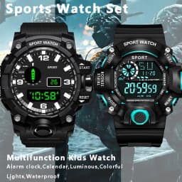 Electronic Watch Set For Men's Military Sports Watches Set Luminous Multifunction LED Digital Wristwatch for Man Kids Boy Studen