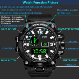 Electronic Watch Set For Men's Military Sports Watches Set Luminous Multifunction LED Digital Wristwatch for Man Kids Boy Studen
