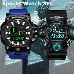 Electronic Watch Set For Men's Military Sports Watches Set Luminous Multifunction LED Digital Wristwatch for Man Kids Boy Studen