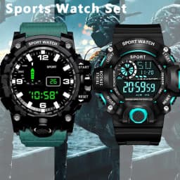 Electronic Watch Set For Men's Military Sports Watches Set Luminous Multifunction LED Digital Wristwatch for Man Kids Boy Studen
