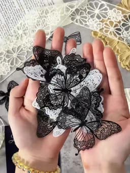 Black and white lace Decor 20 pcs PET Stickers pack Collage Junk Journal DIY Scrapbooking Self Adhesive Creative Diary Stickers